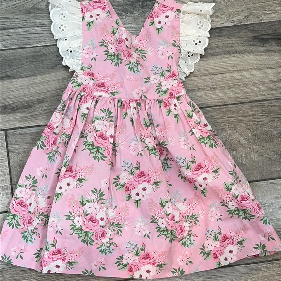 Eleanor Rose Other - Eleanor Rose Pink Floral Ruffle-Sleeve Girls Dress size 3-4T
